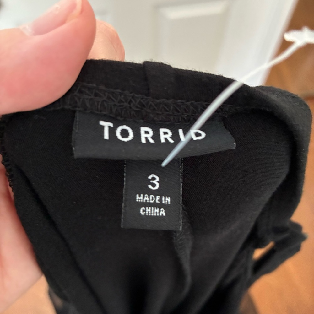Torrid Elegant Black Mesh Overlay Midi Skater Dress 3X - Picture 10 of 10